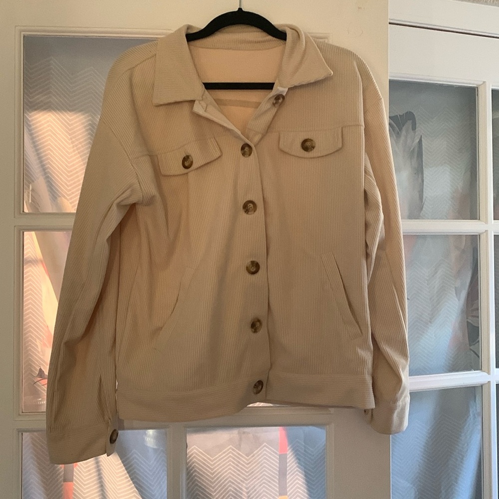Corduroy beige jacket. L